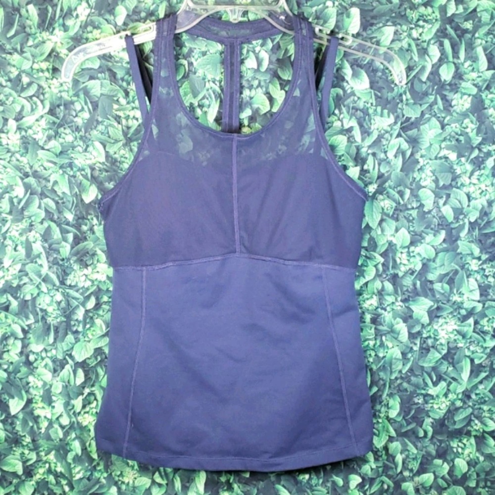 Zella Charcoal Mesh Racerback Tank Sz M